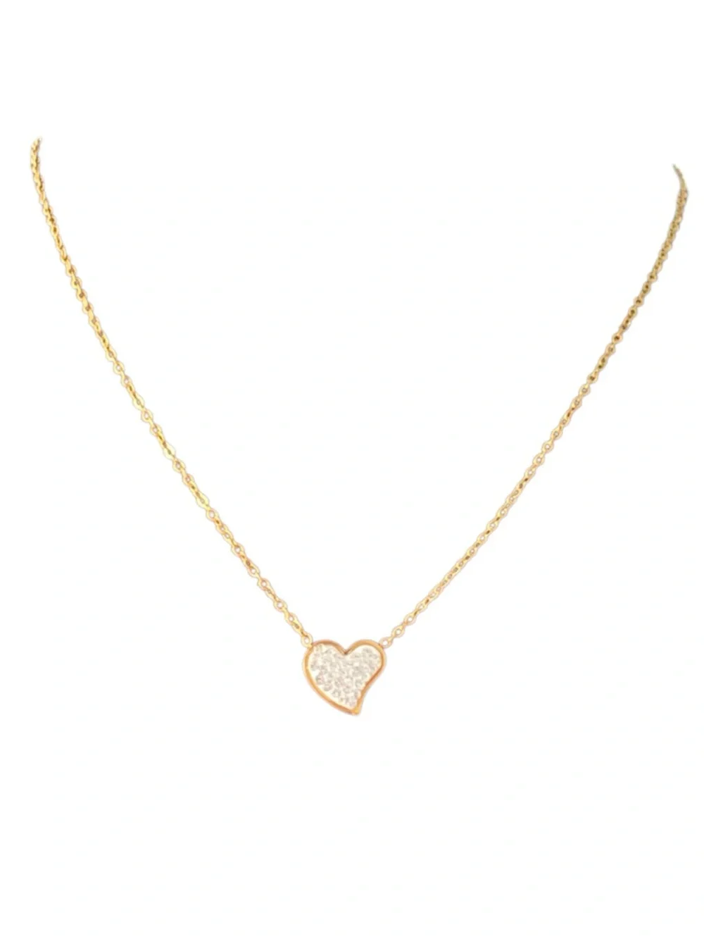 NWOT 18KGold layered/bonded CZ Heart l necklace/bracelet & earring set